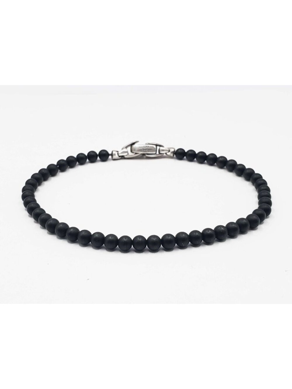 David Yurman Men's Spiritual Beads Bracelet Black Onyx with Sterling Silver